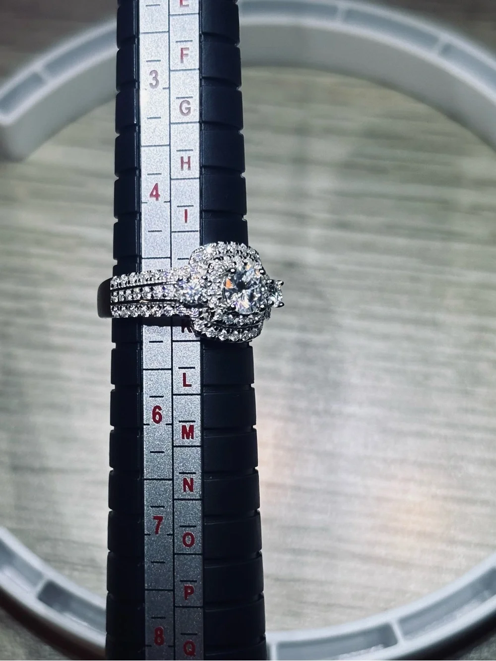 Solid 925 Sterling Silver VVS Moissanite Double Halo Ring - Picture 7 of 12
